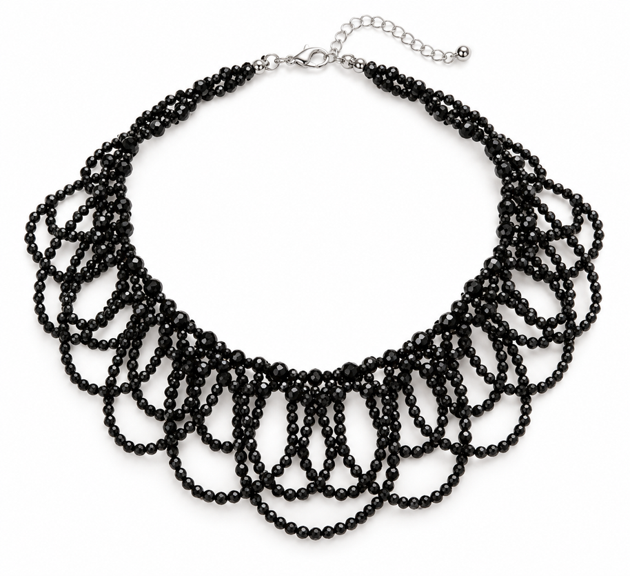 Alara Black Crystal Statement Necklace