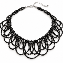 Alara Black Crystal Statement Necklace