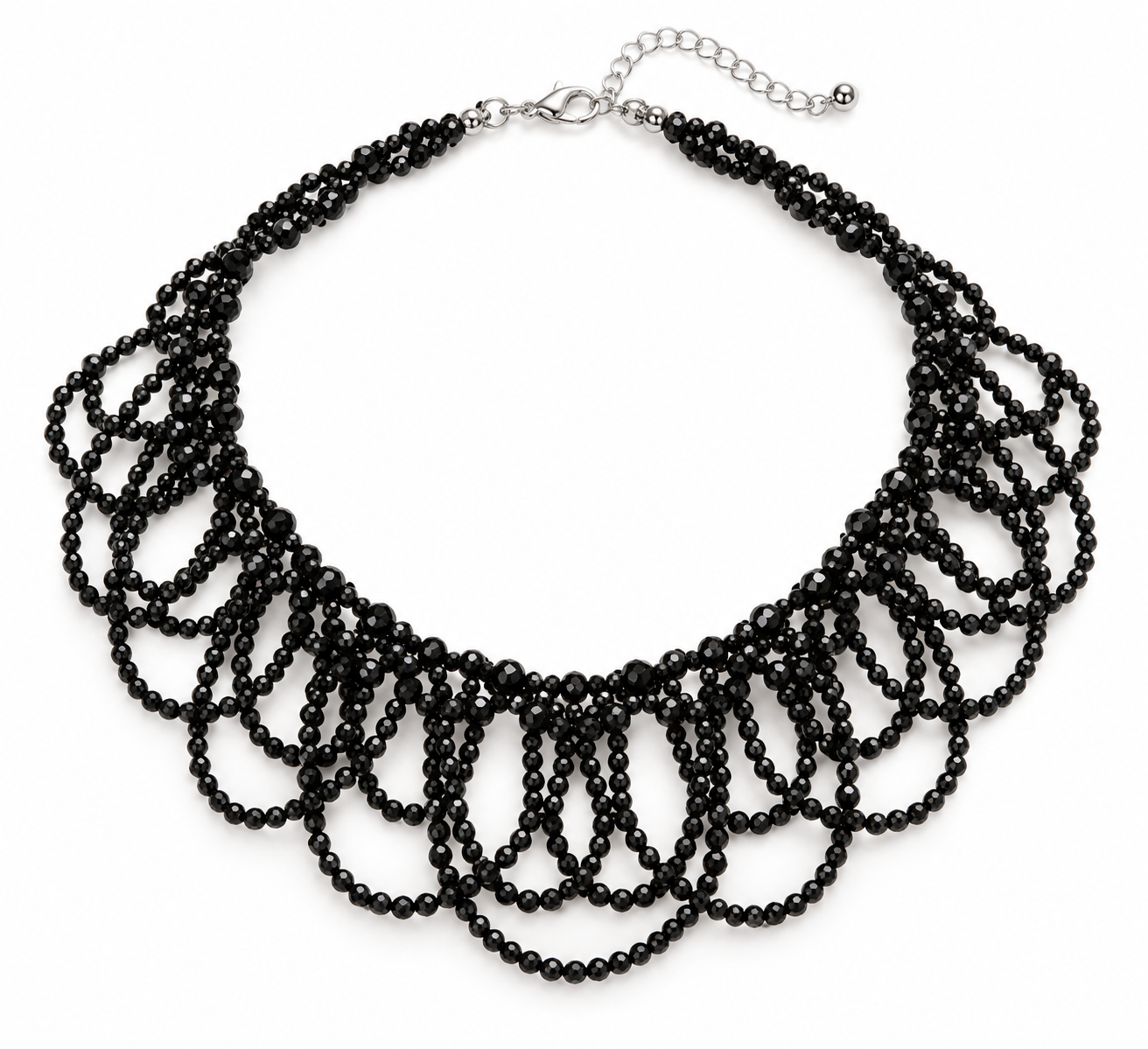 Alara Black Crystal Statement Necklace