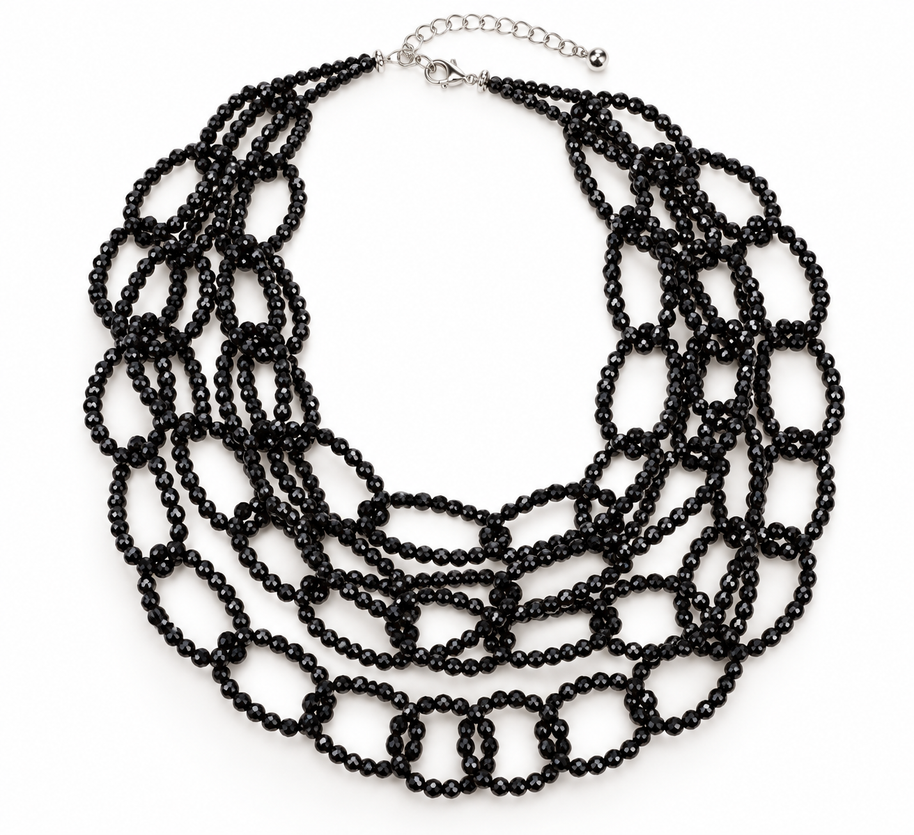 Aranya Black Crystal Statement Necklace