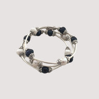 Black and White Pearl Expandable Bracelet