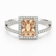 Champagne Elegance Ring - Sterling Silver