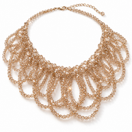 Alara Champagne Crystal Statement Necklace