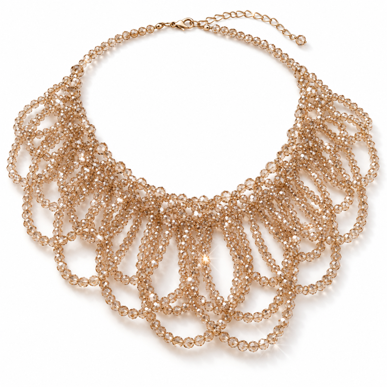 Alara Champagne Crystal Statement Necklace