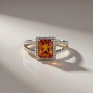 Champagne Elegance Sterling Silver Ring