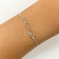 Sterling Silver Clef Bracelet