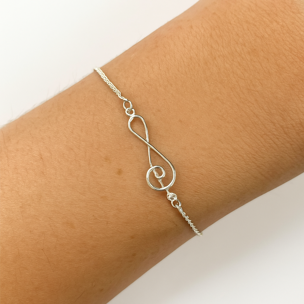 Sterling Silver Clef Bracelet