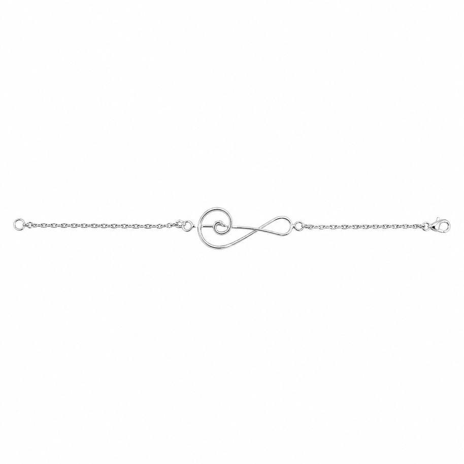 Sterling Silver Clef Bracelet