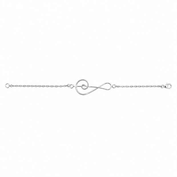 Sterling Silver Clef Bracelet