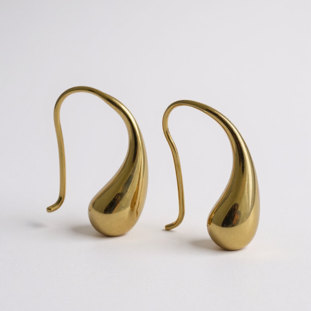 Colette Gold-Plated Sterling Silver Curved Teardrop Earrings