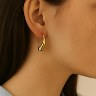 Colette Gold-Plated Sterling Silver Curved Teardrop Earrings