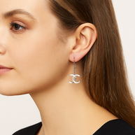 Celeste Sterling Silver Double-C Drop Earrings
