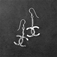 Celeste Sterling Silver Double-C Drop Earrings