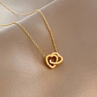 Sienna Double Heart Gold Necklace