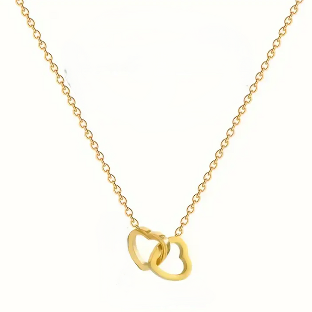 Sienna Double Heart Gold Necklace