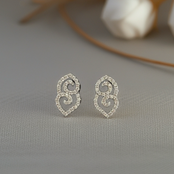 Crystal Scroll Earrings