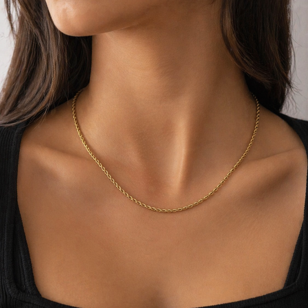 Rope Chain 50cm - 18K Gold Plated Stainless Steel