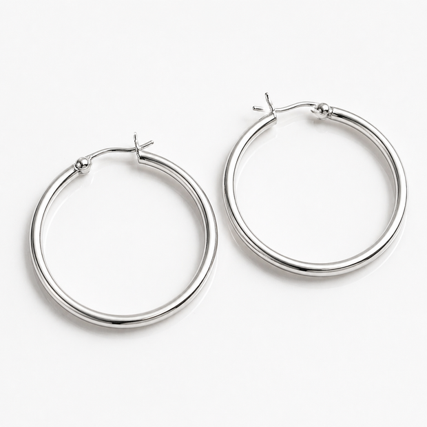 Nova Sterling Silver Tube Hoop Earrings