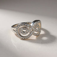 Crystal set infinity ring