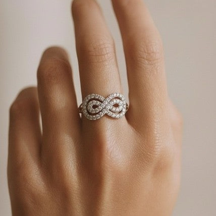 Crystal set infinity ring
