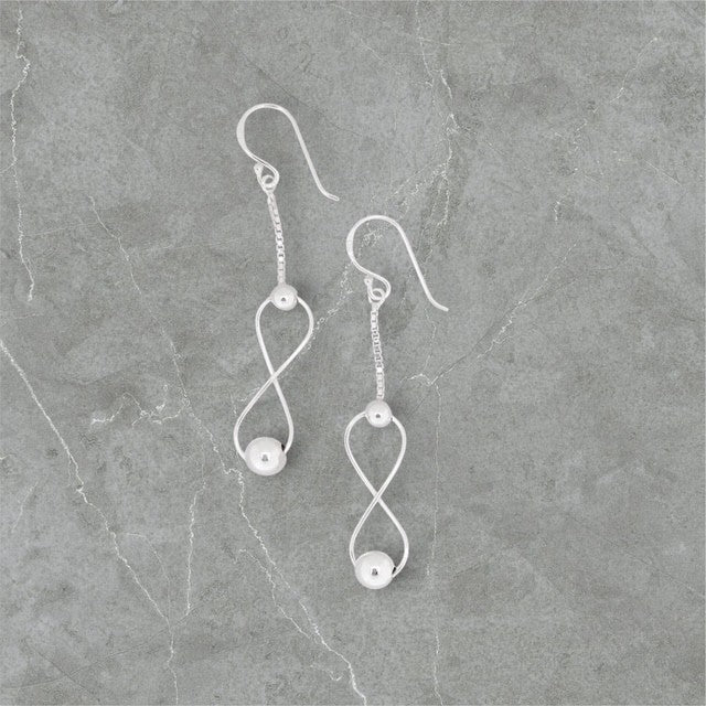 Infinity Sterling Silver Drop Earrings