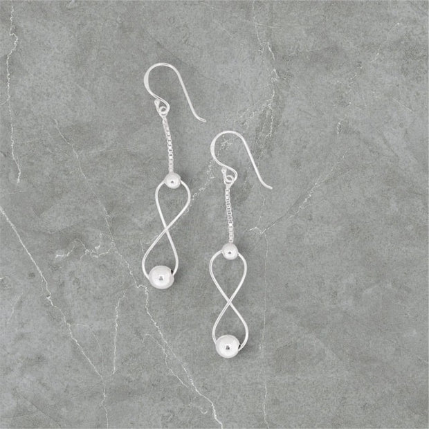 Infinity Sterling Silver Drop Earrings