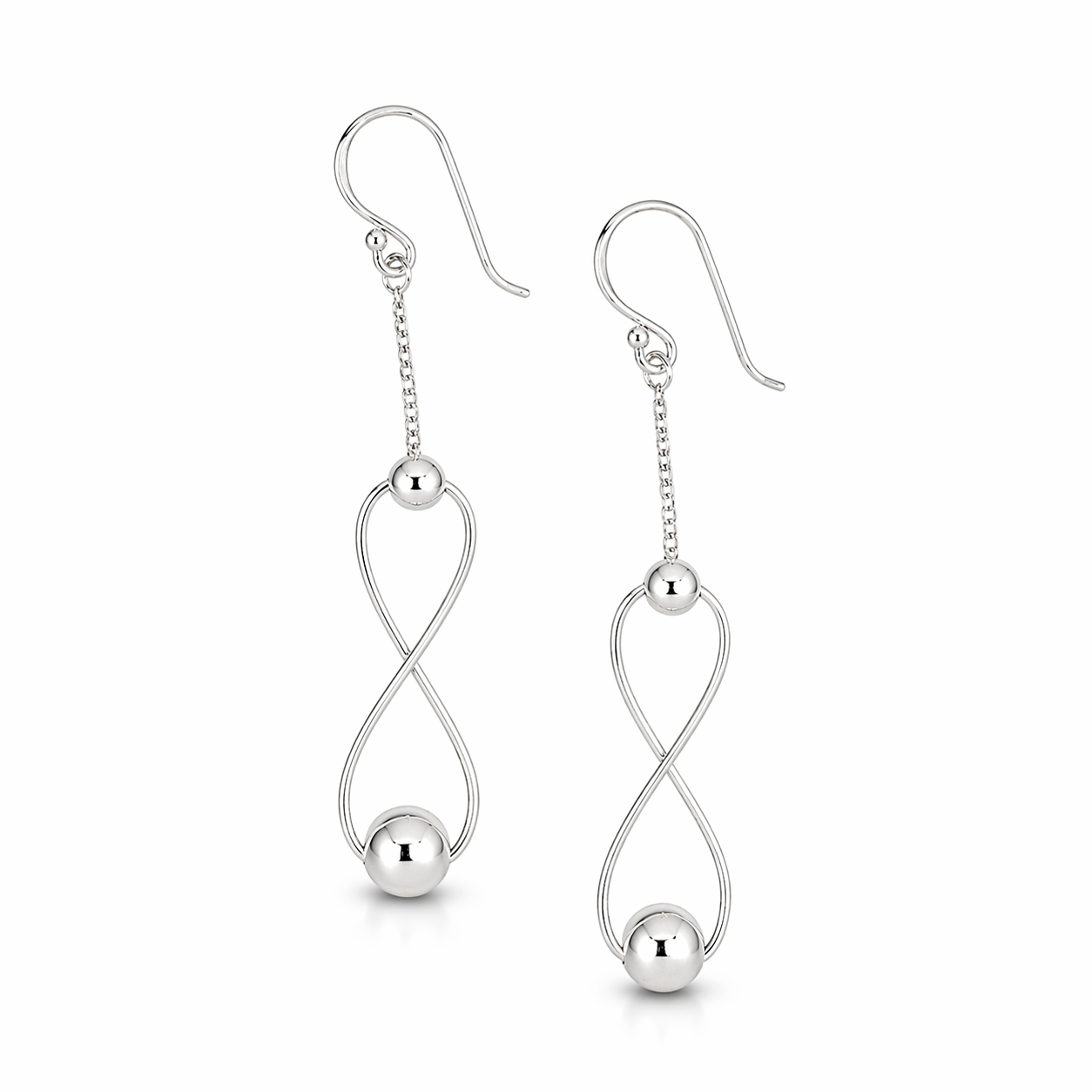 Infinity Sterling Silver Drop Earrings
