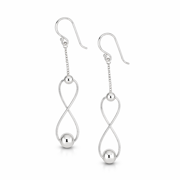 Infinity Sterling Silver Drop Earrings