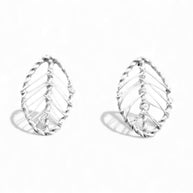 Sterling Silver Leaf Studs