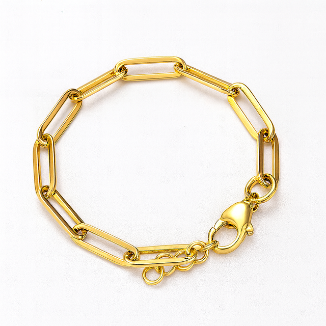 Elise Paperclip Bracelet - 18k Gold-Plated Stainless Steel