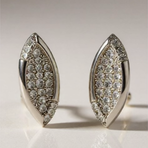 Crystal leaf earrings