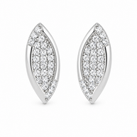 Crystal Leaf Earrings - Sterling Silver