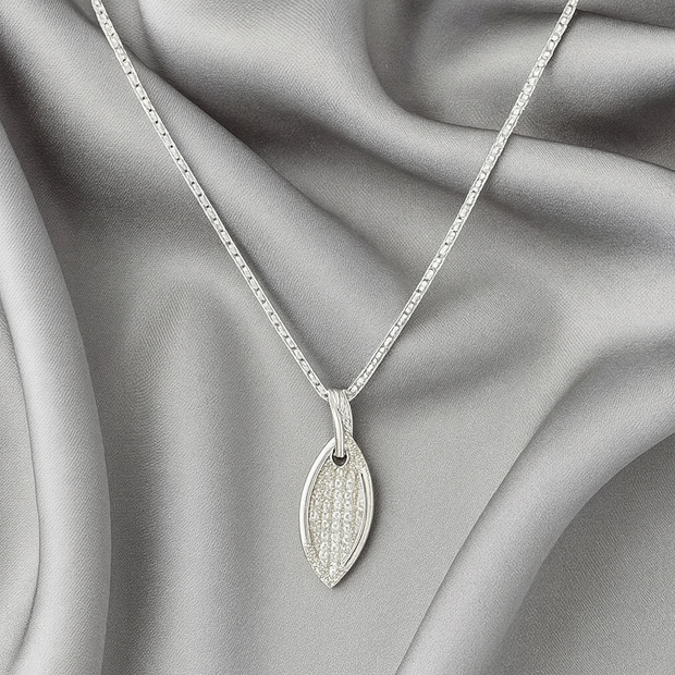 Crystal leaf pendant