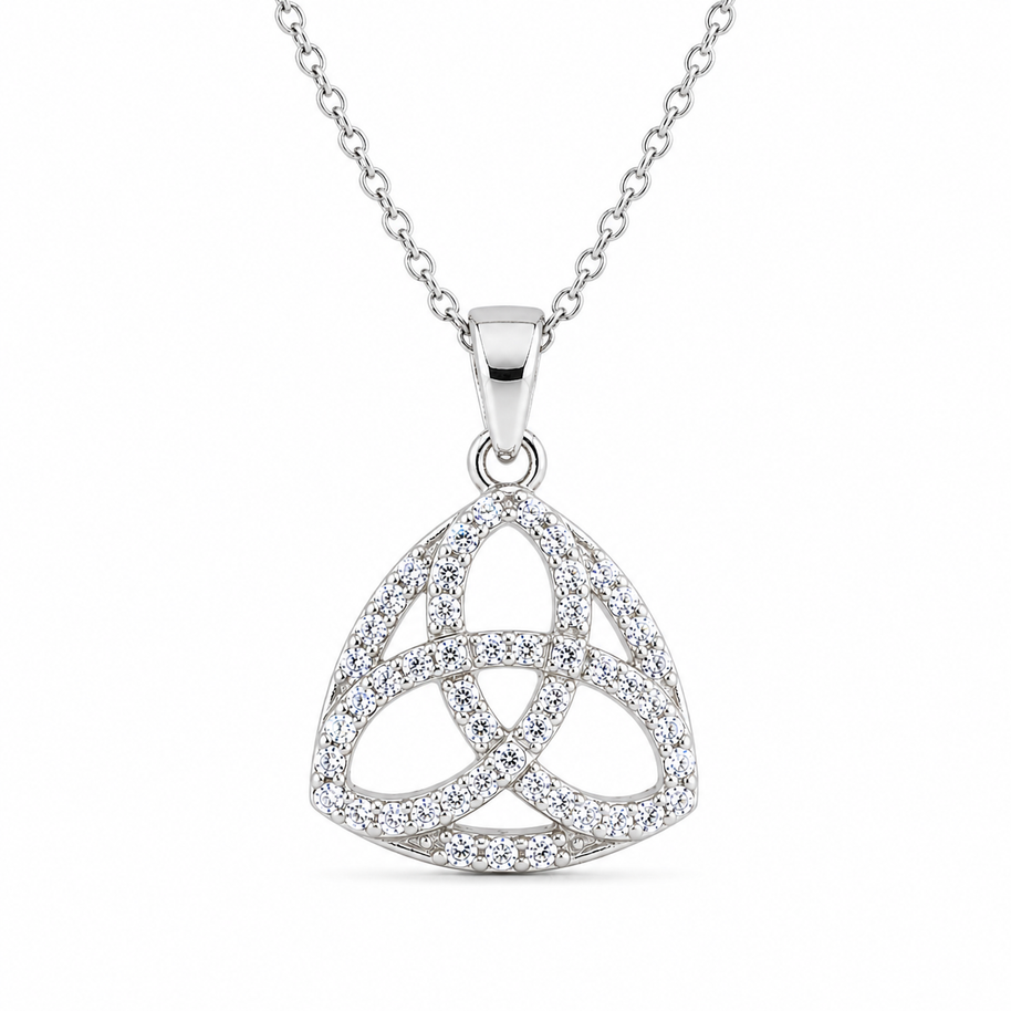 Crystal Celtic Pendant - Sterling Siilver