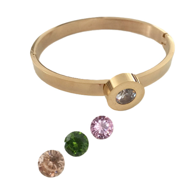 Radiant Mood Bangle with Interchangeable crystals