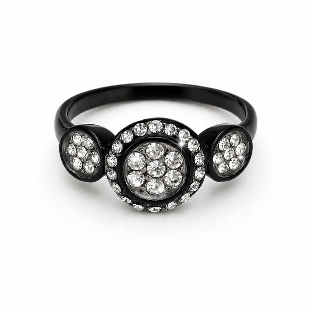 Rebecca Ring - Crystal Set Black Ion Plated Stainless Steel