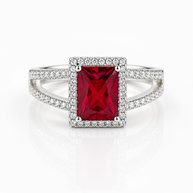 Regal Red CZ Ring - Sterling Silver