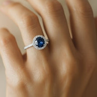 Classic Sterling Silver Saphire Ring