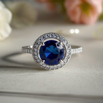 Classic Sterling Silver Saphire Ring