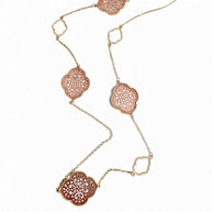 Rose Gold & Gold Filigree Sautoir Necklace