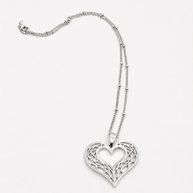 Elysian Filigree Heart Pendant – Silver  Necklace