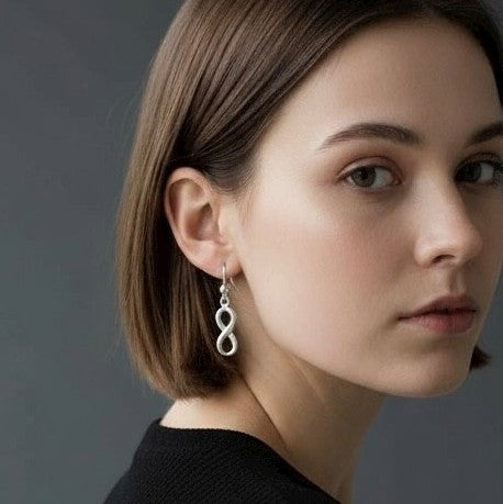 Petite Sterling Silver Infinity Drop earrings