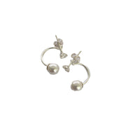 Sterling Silver CZ and Pearl Ear Cuff