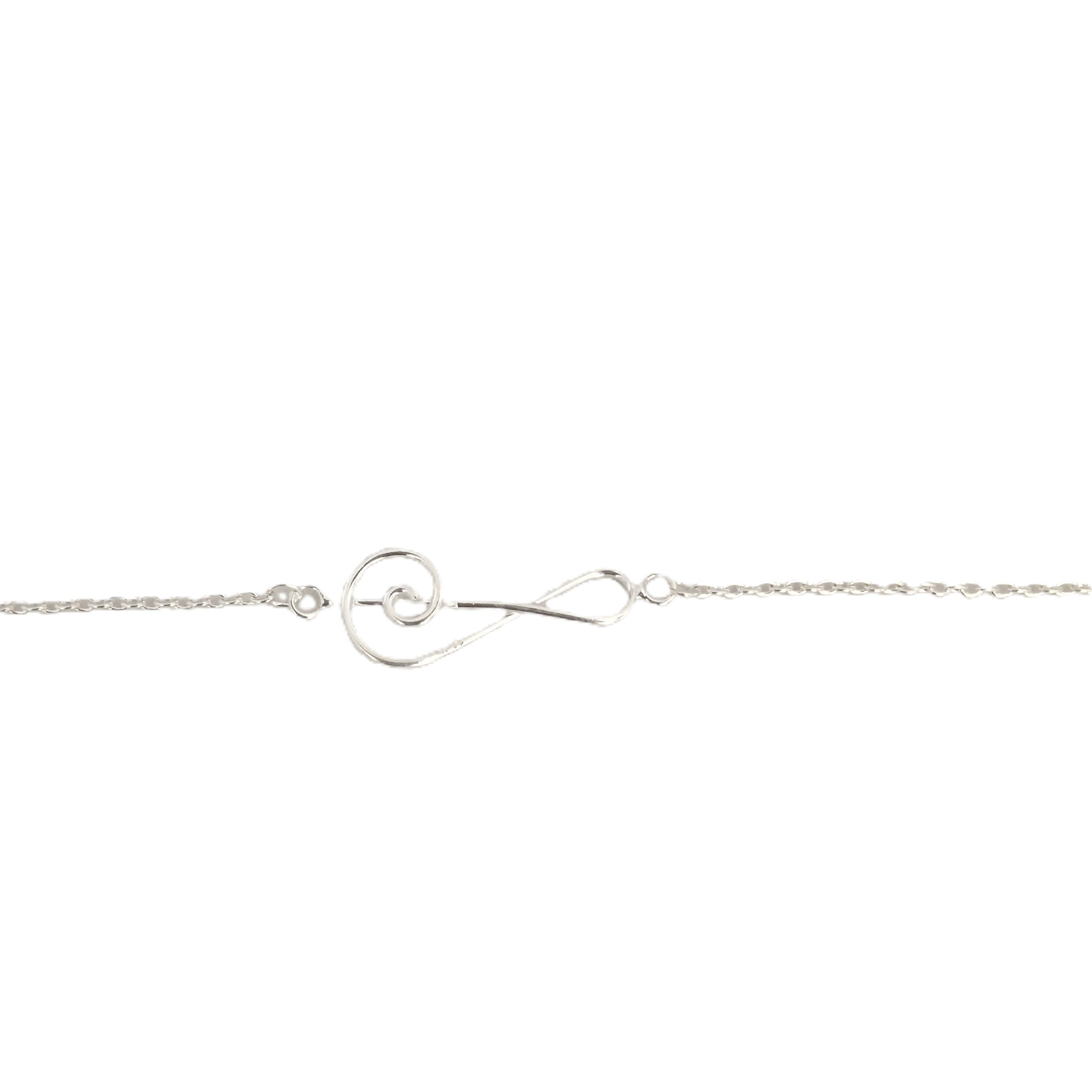 Sterling Silver Clef Bracelet