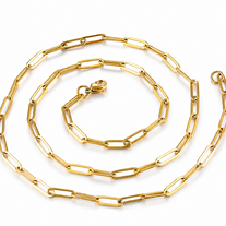 Elise Paper Clip Necklace - 18k Gold Plated Stainless Steel