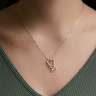 Sterling Silver Twin Heart Pendant Necklace