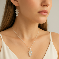 Vinea Sterling Silver necklace and earring set