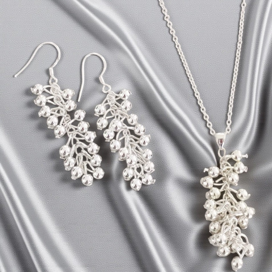 Vinea Sterling Silver necklace and earring set