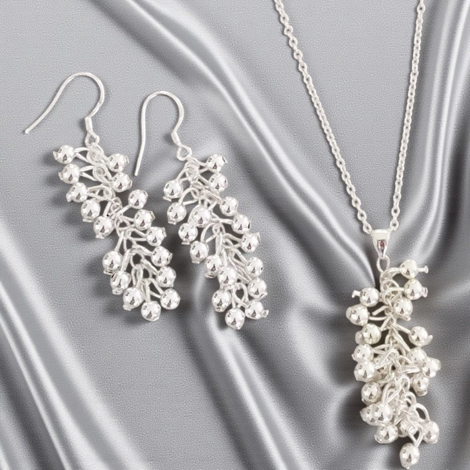 Vinea Sterling Silver necklace and earring set
