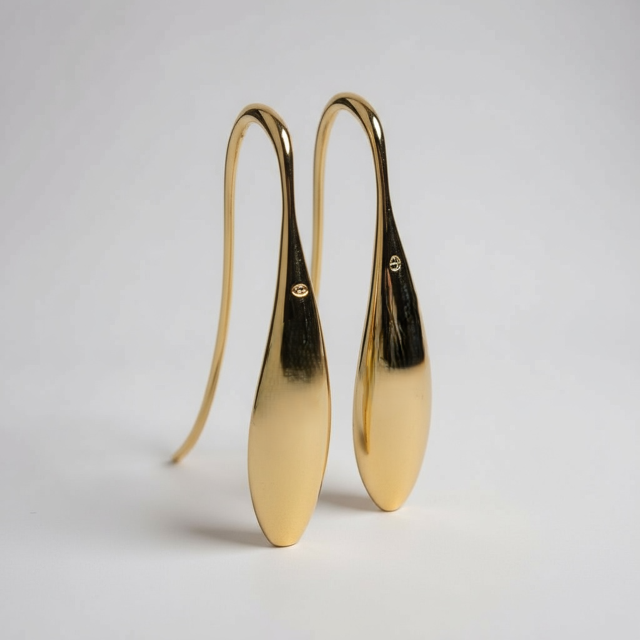 Isla Gold-Plated Sterling Silver Sculpted Teardrop Earrings